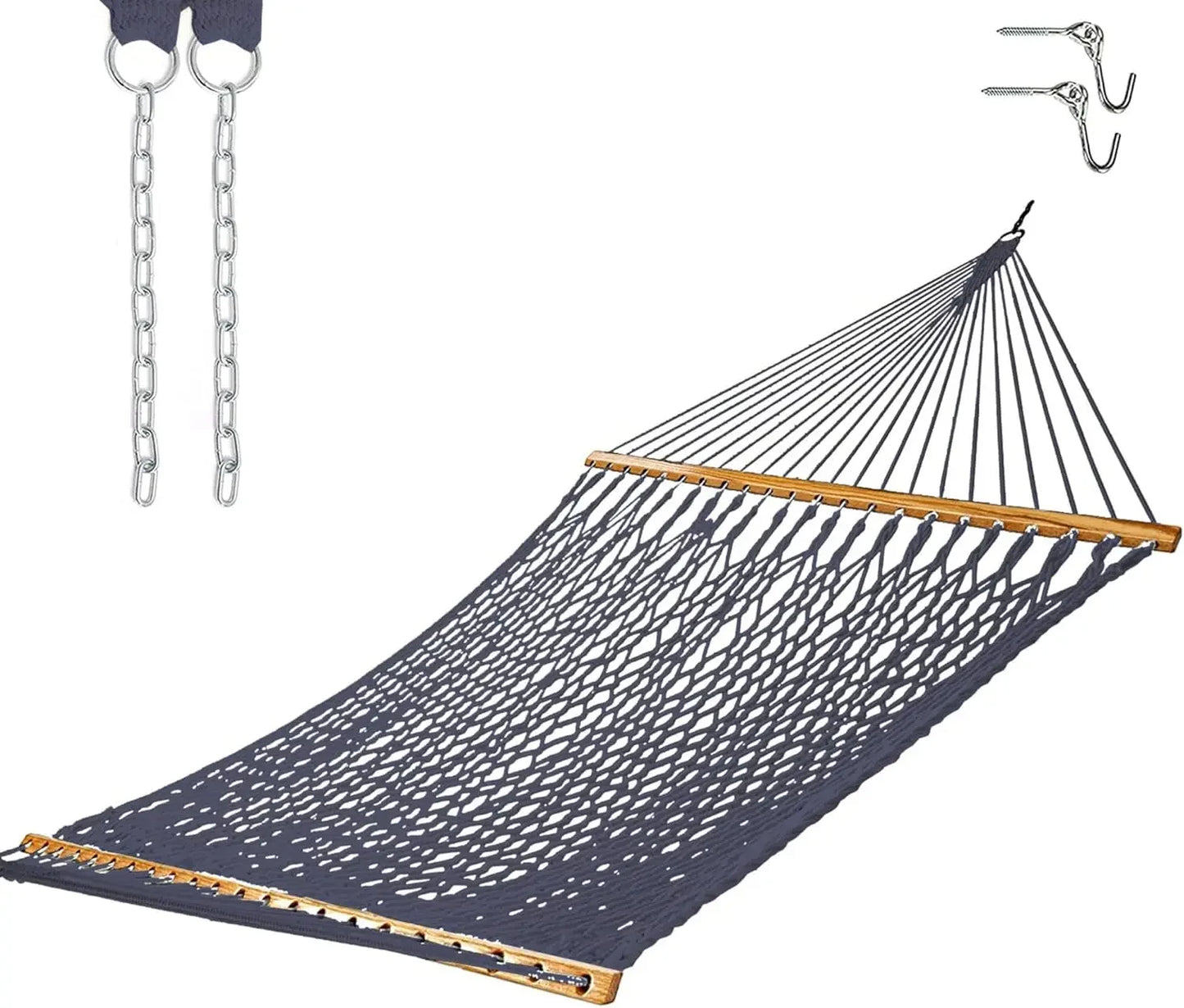 Ljustra Castaway Living 13ft Double Hand Woven Cotton Rope Hammock
