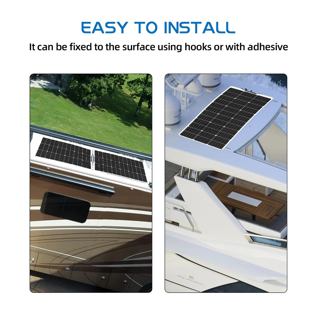 Ljustra Flexible Solar Panel 100W 150W 200W 300W for Camping Home Car