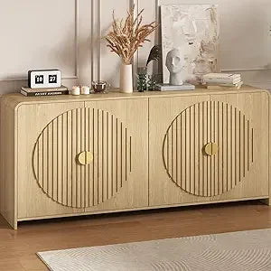 Modern 65" Sideboard Buffet Storage Cabinet with Adjustable Shelves