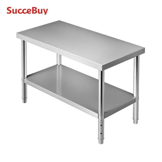 VEVOR Stainless Steel Prep Table Heavy Duty Adjustable Undershelf 550lbs