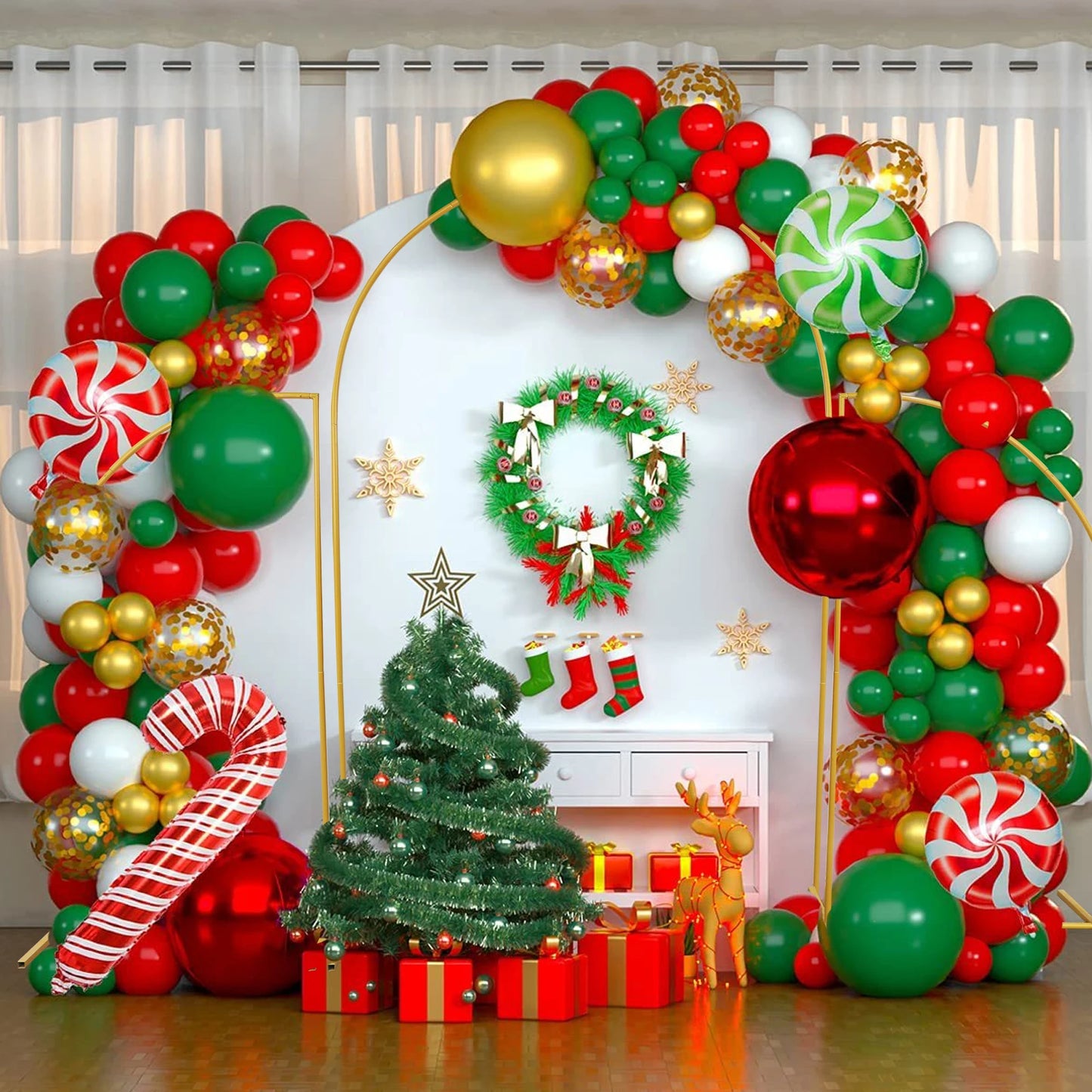 Golden Wedding Arch Metal Frame Party Background Decor for Events