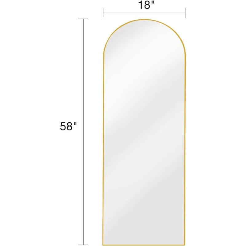 Full Length Floor Mirror with Stand 18x58 Large Wall Mirror Gold