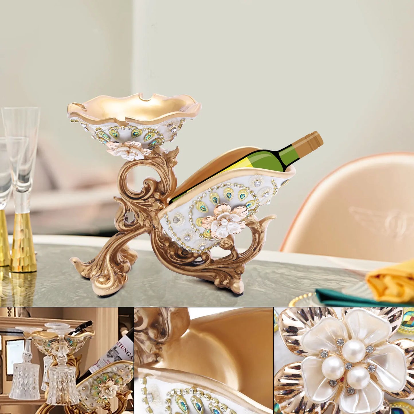 Stylish Multi-Functional Wine Holder Rack for Goblets and Dried Fruits