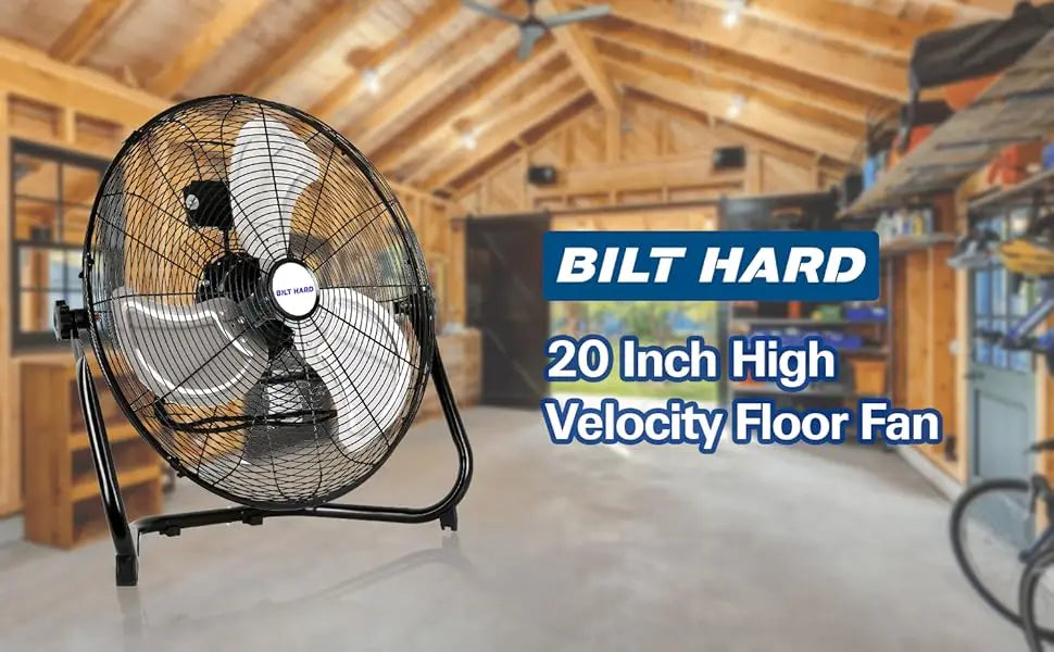 High Velocity 20" Floor Fan 4600 CFM 3-Speed Heavy Duty Metal Fan