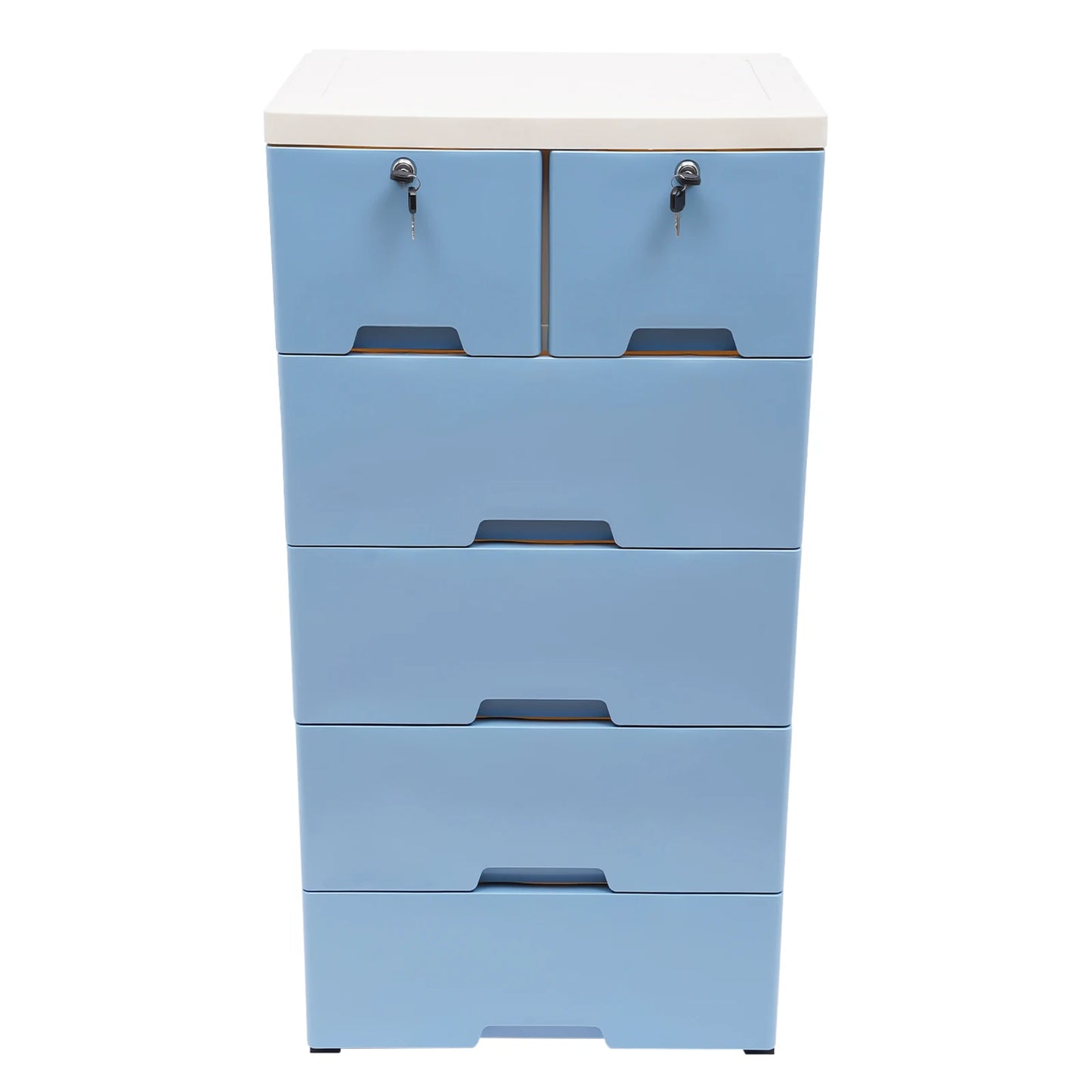 Ljustra 6 Drawer Plastic Cabinet with Wheels and Lock for Organizing