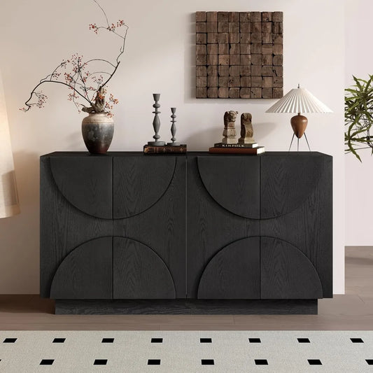 Modern Large Buffet Storage Sideboard 4 Doors Adjustable Shelf
