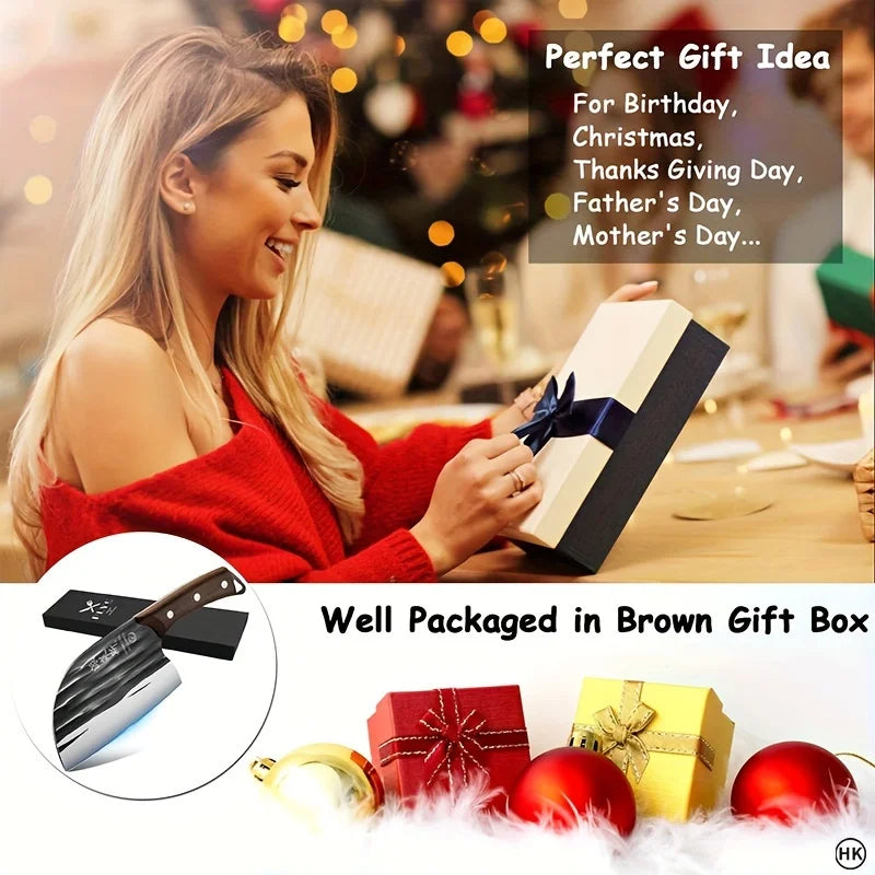 Handcrafted Stainless Steel Meat Cleaver with Sandalwood Handle