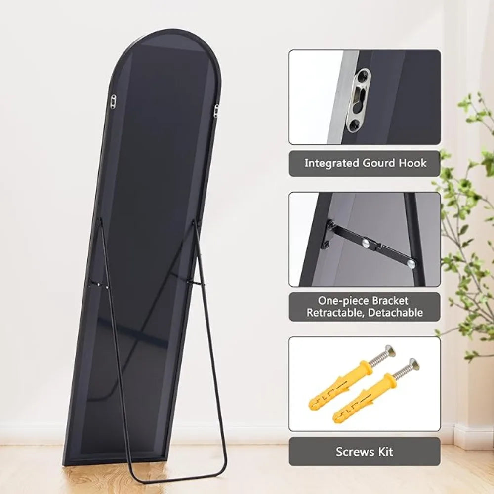 Arched Full-Length Mirror 64 x 21 Inches Floor Mirror for Bedroom Decor