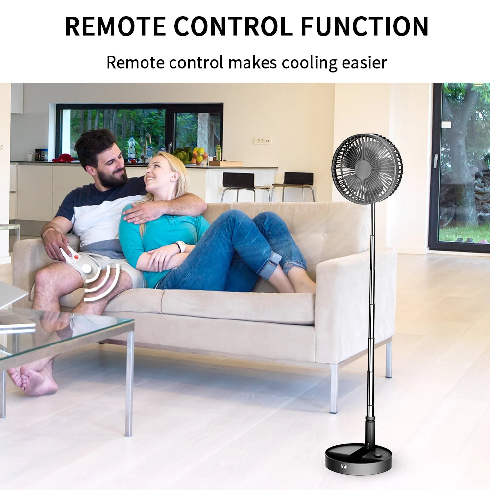 Portable Foldable Desk Fan with Remote Control and Timer Battery USB