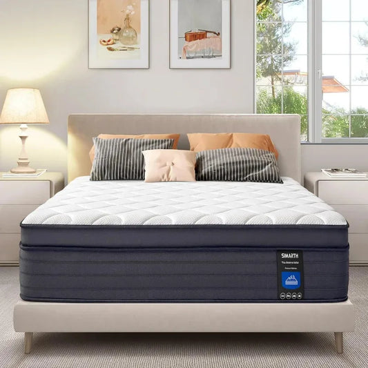 Ljustra King Size 12 Inch Memory Foam Hybrid Mattress Motion Isolation