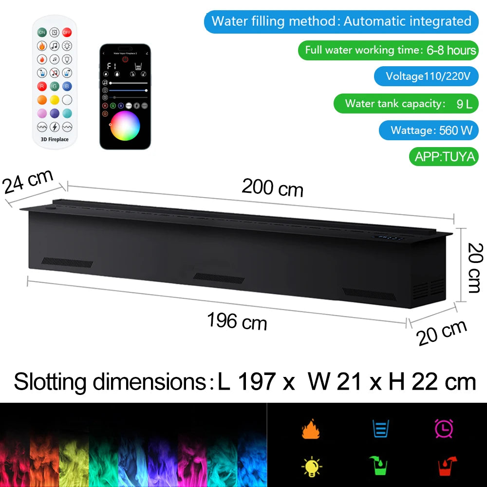 Ljustra Water Vapor Fireplace Humidifier Decorative Flame TV Stand