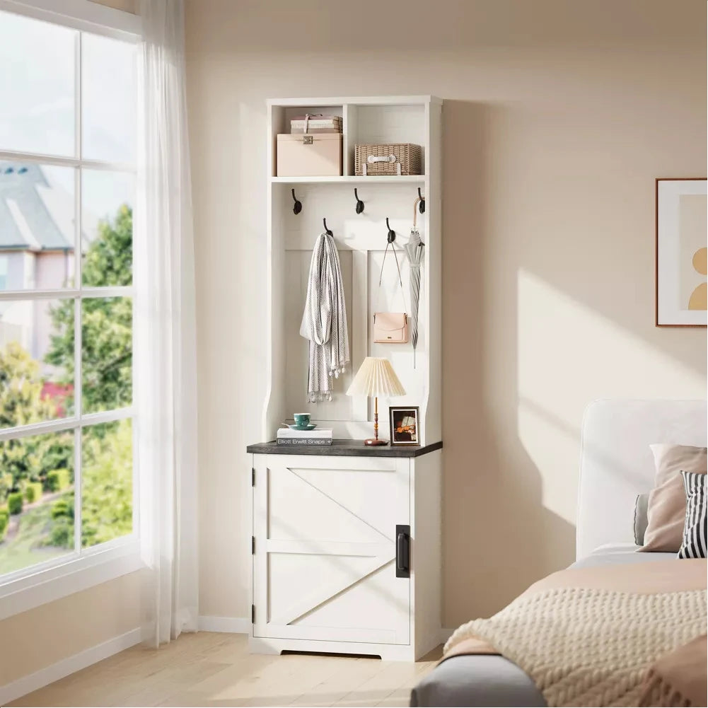 3-in-1 Hall Tree Entryway Bench Coat Rack Mudroom Storage Solution