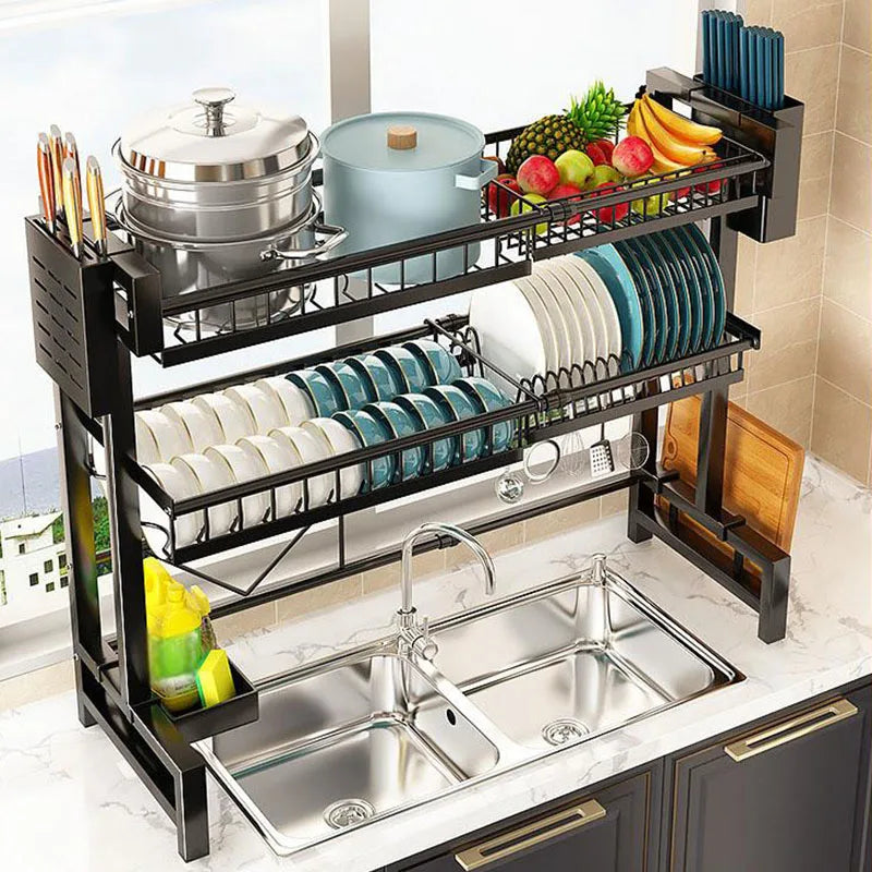Expandable Cutlery Storage Drain Rack Kitchen Organizer Sink Shelf