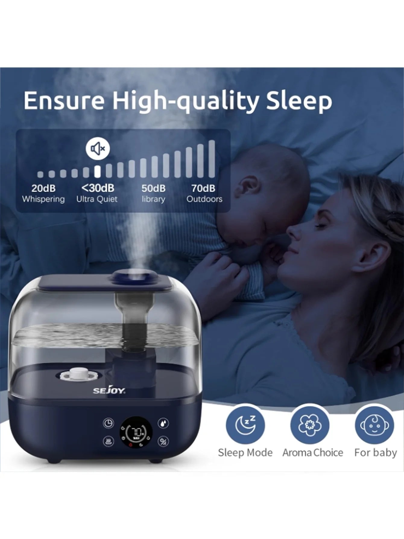 Ljustra 5L Humidifier Ultrasonic Aromatherapy Diffuser for Home