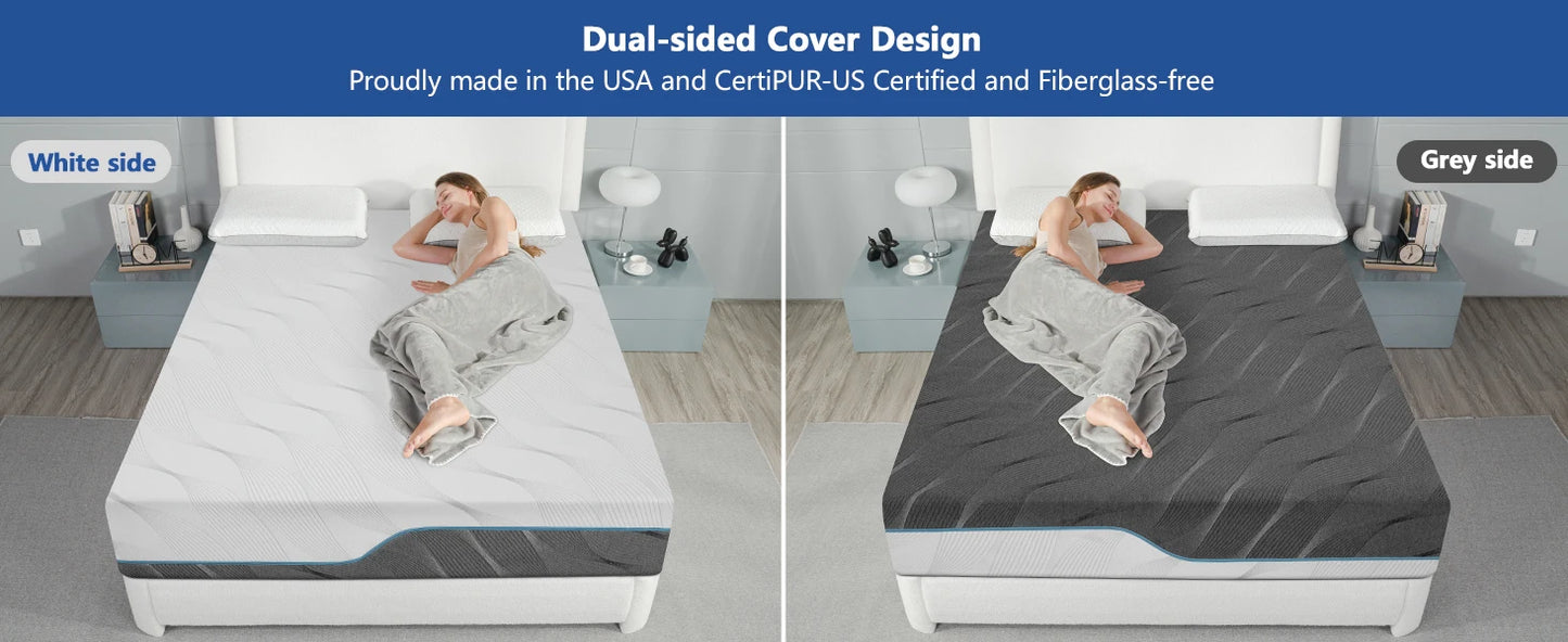 Ljustra 10 Inch Queen Mattress Medium Firm Dual Sided Flip Mattress