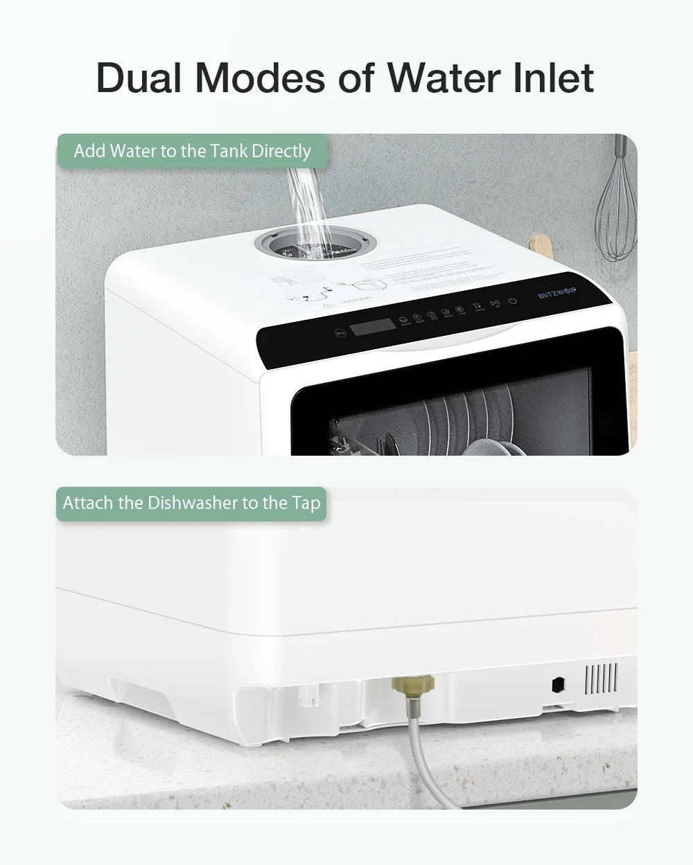 Ljustra Mini Compact Smart Table Dishwasher High Temperature Sterilization