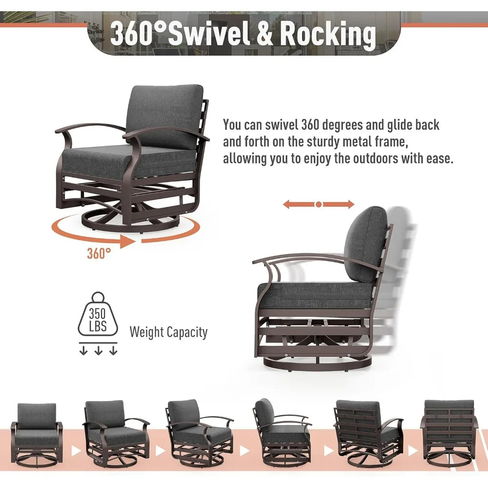 Ljustra Aluminum Patio Furniture Set 7-Seat Outdoor Conversation Set