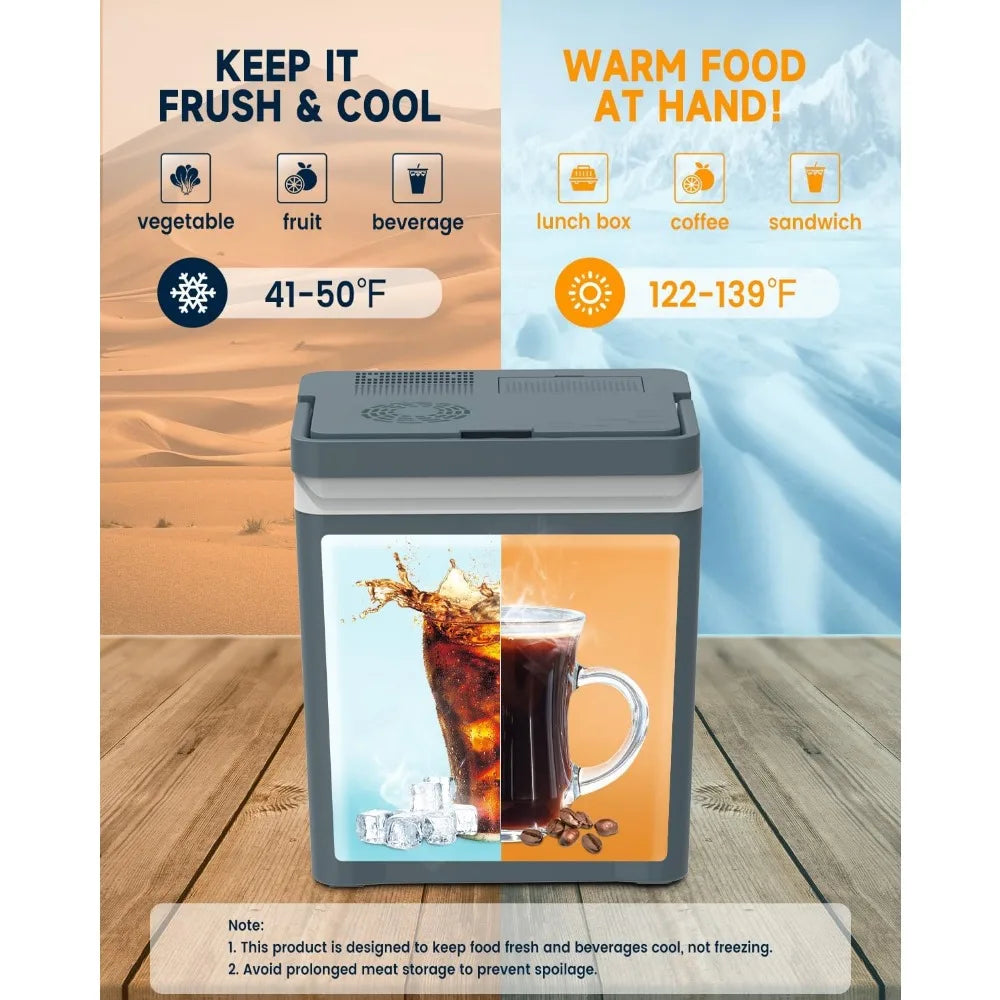 Electric Cooler and Warmer 27 Quart Portable Thermoelectric Fridge