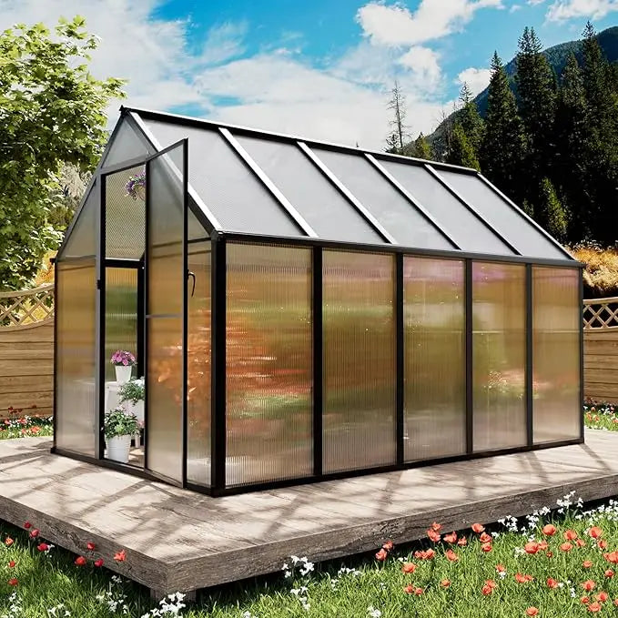 10x10x16 Snap Together Greenhouse Heavy Duty Aluminum Frame Easy Assembly