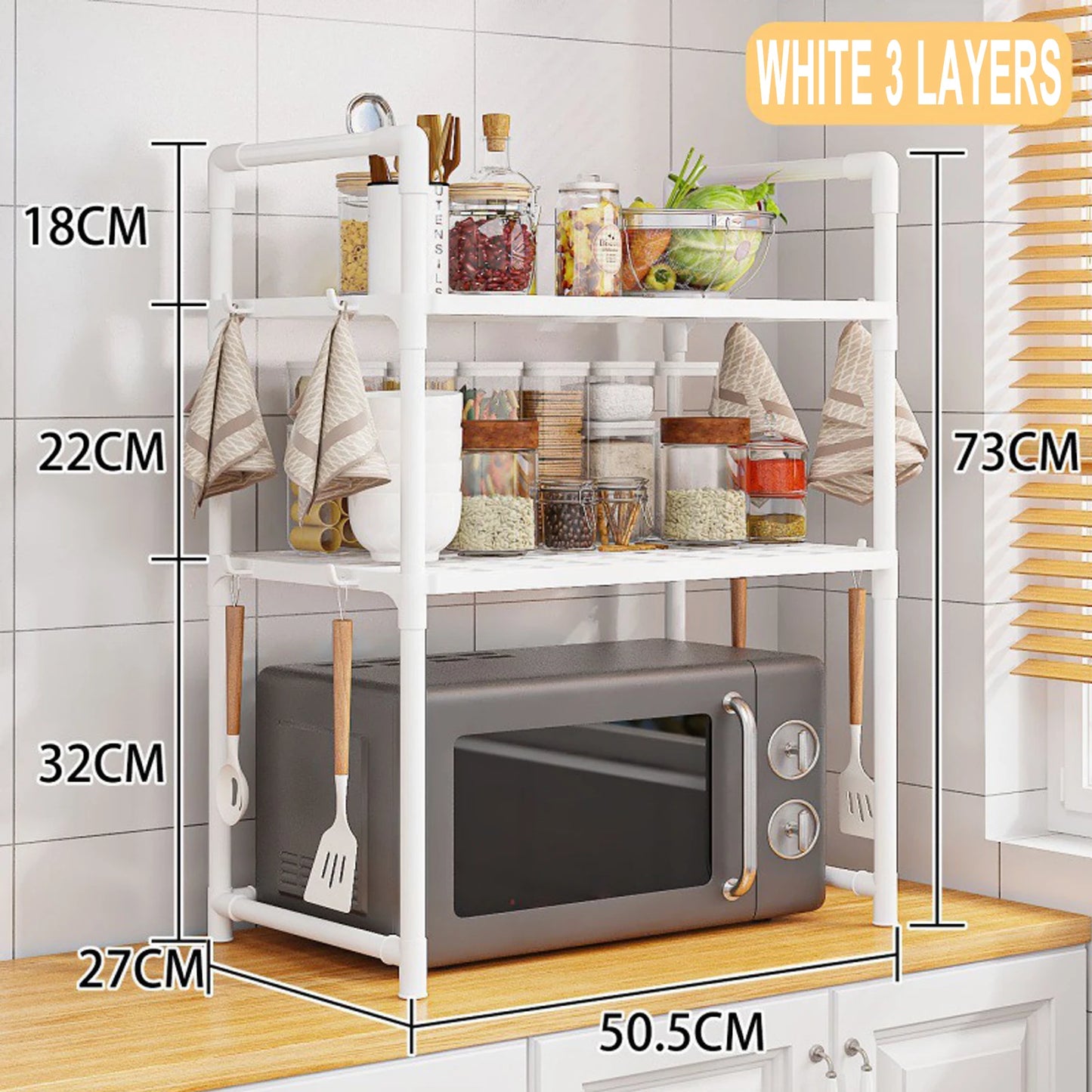 Microwave Shelf Kitchen Storage Rack Multi Layer Organizer Tidy
