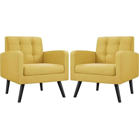 Mid-Century Modern Upholstered Armchair Living Room Chair Button Tufted