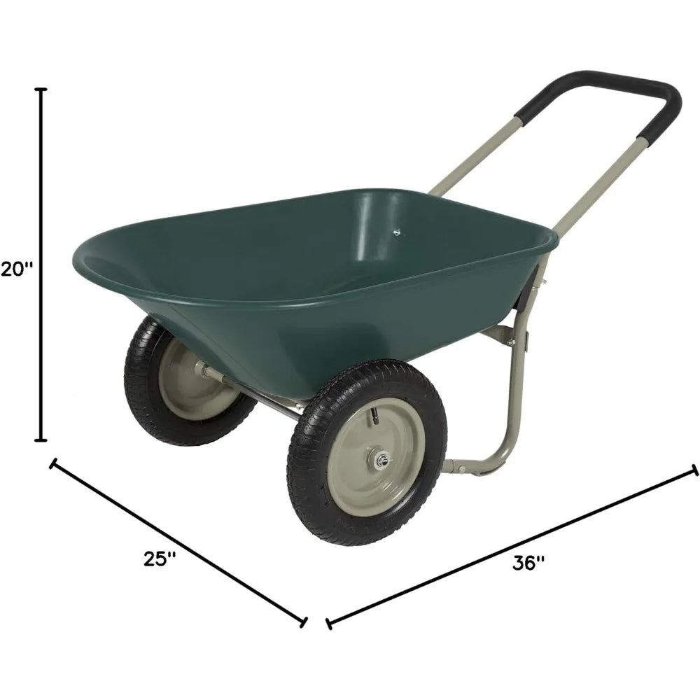 Heavy Duty Polyurethane Wheelbarrow Garden Cart Utility Wagon 330 lbs Capacity