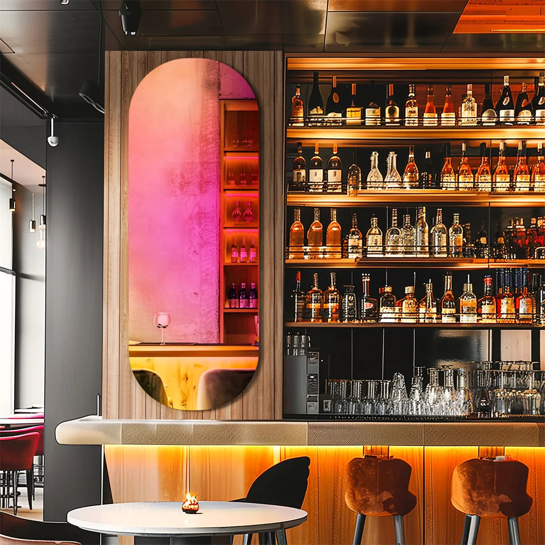 Ljustra Iridescent Wall Mirror Full Length Oval Decorative Accent Mirror