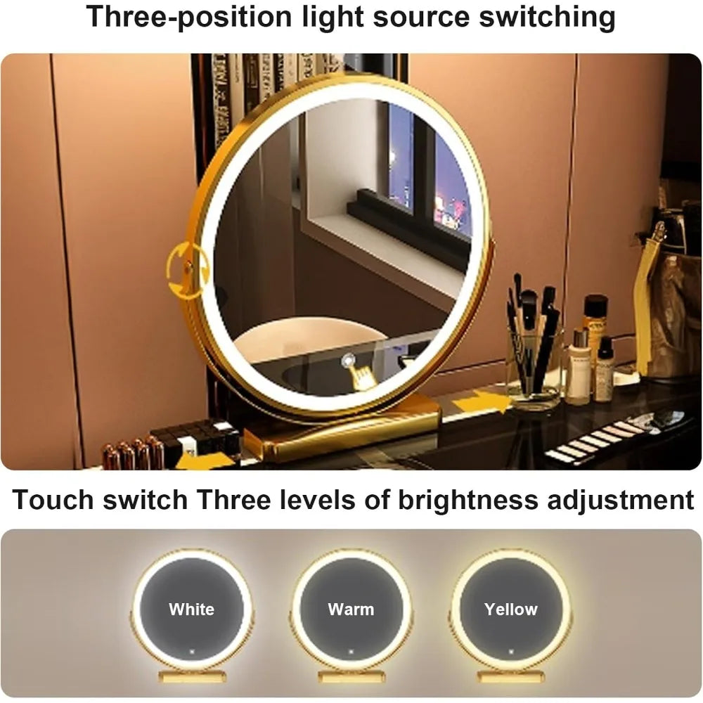 Modern Makeup Vanity Dressing Table with Side Cabinet and Chair