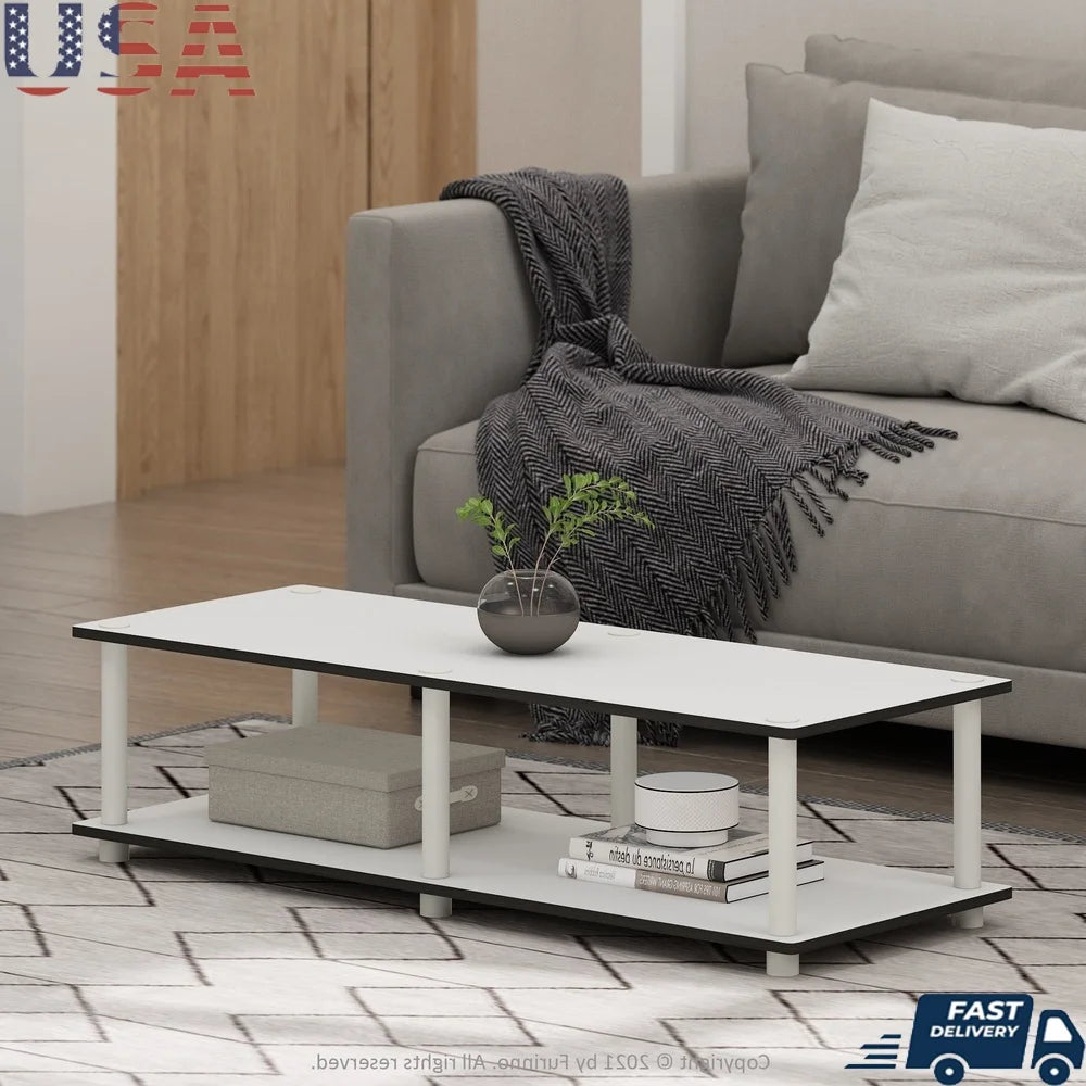 No Tools Minimalist TV Stand 46 Inch Eco-Friendly White Modern Design