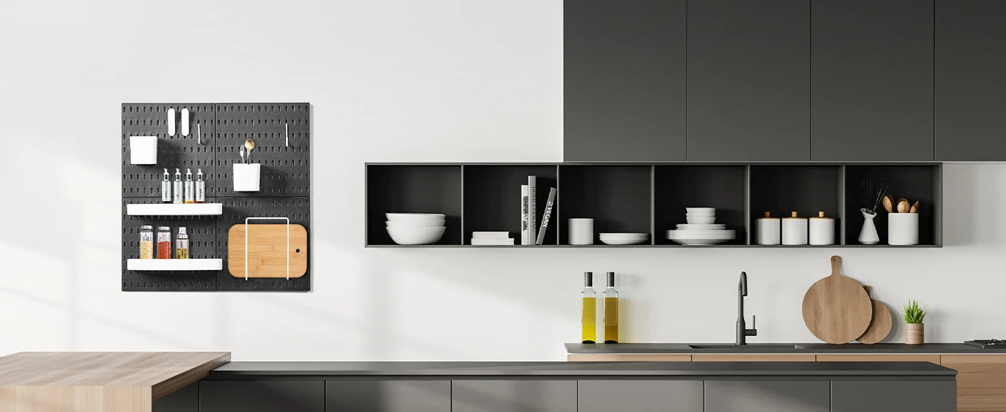 Deli 4pcs 22x22 Wall Organizer Kit with 17 Accessories for Storage