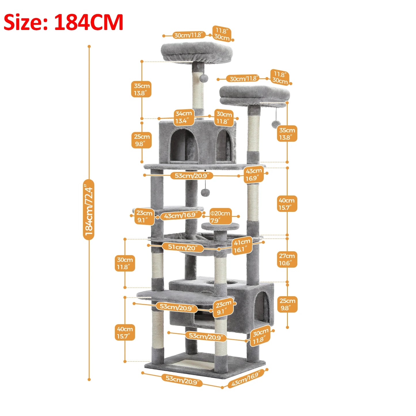 Large Cat Tree Tower Indoor Cats Scratching Posts Hammock Condo Toys