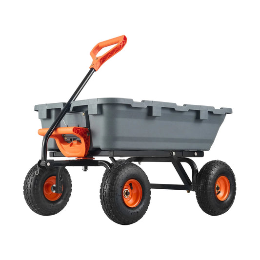 Durable Garden Dump Cart Heavy Duty Poly Wagon Steel Structure