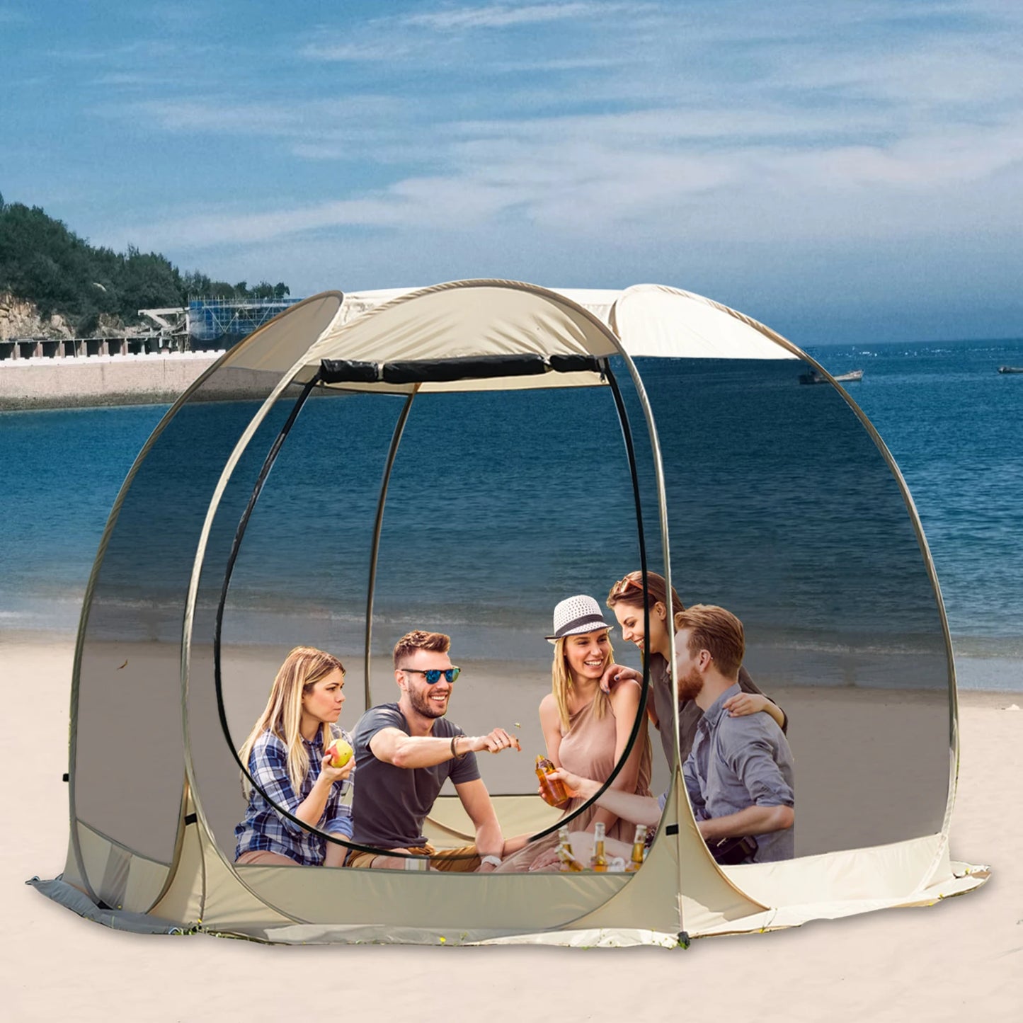 Ljustra Pop Up Party Tent 4-6 Person Pavilion Screen Camping Canopy