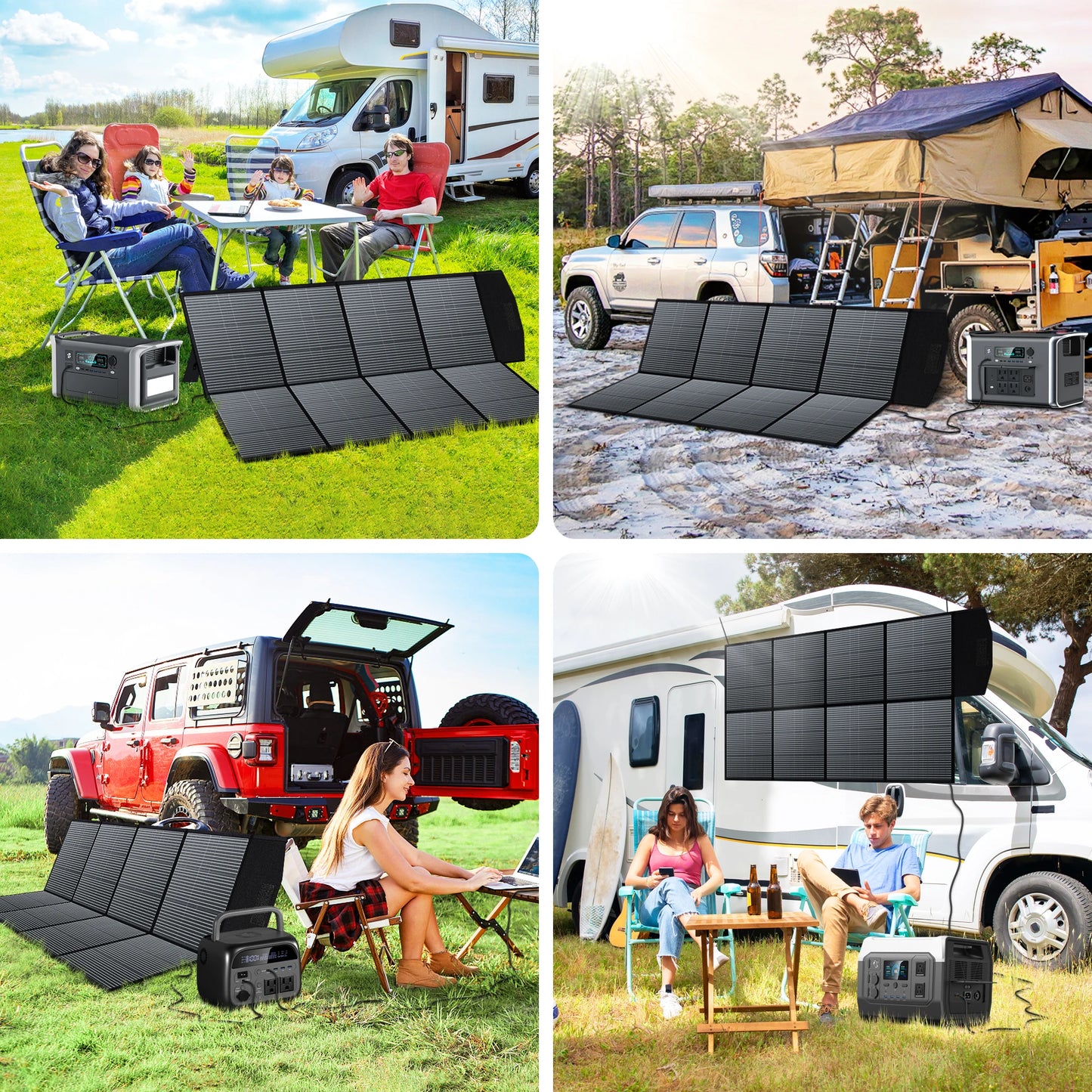 Portable Power Station 2400W 2048Wh Solar Panel RV Camping Generator