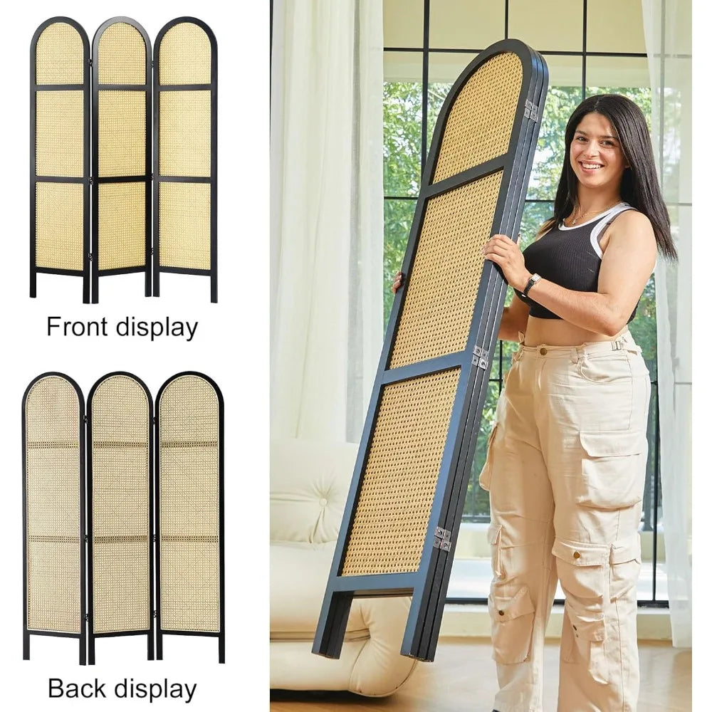 Ljustra Pine Wood Room Divider Folding Privacy Screen Freestanding 5.6 Ft