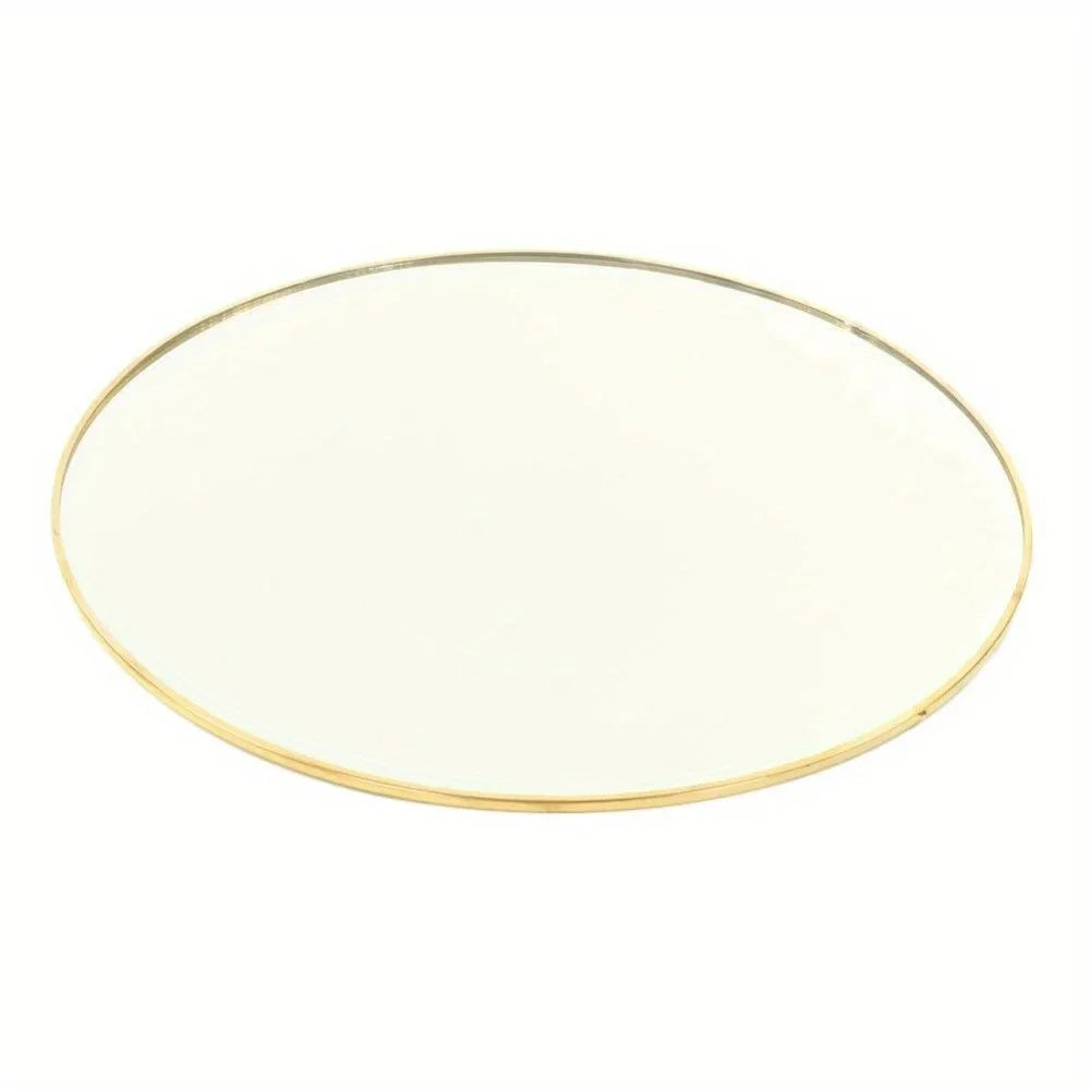 Gold Modern Round Wall Mirror with Detachable Chain for Home Decor