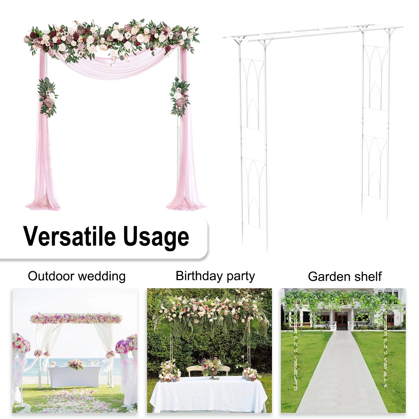Stereoscopic Garden Arch Metal Wedding Arch Outdoor Pergola Trellis