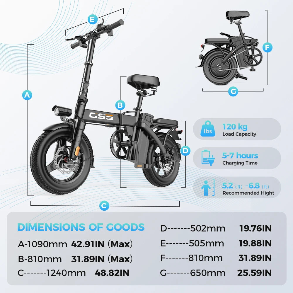 Ljustra TOOFly GS3 Folding Electric Bicycle 250W Motor Commuter Ebike