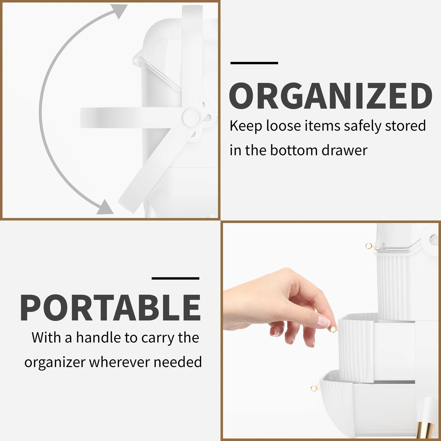 Compact Makeup Organizer Spacious Storage for Eyeshadow Skincare Travel