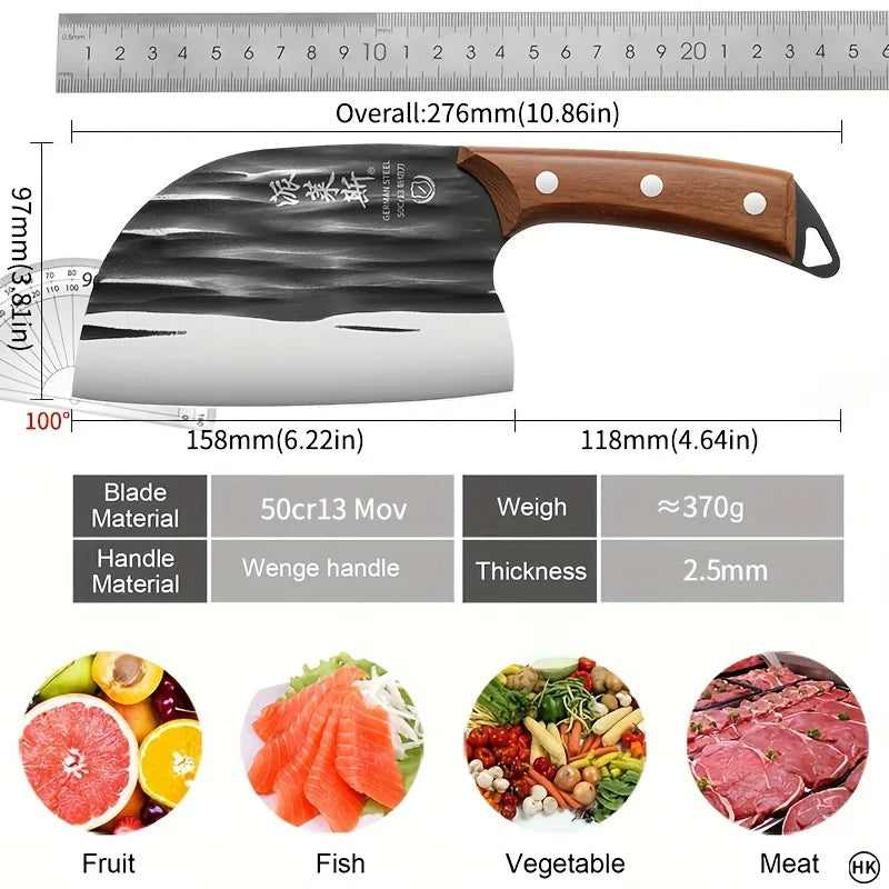 Handcrafted Stainless Steel Meat Cleaver with Sandalwood Handle