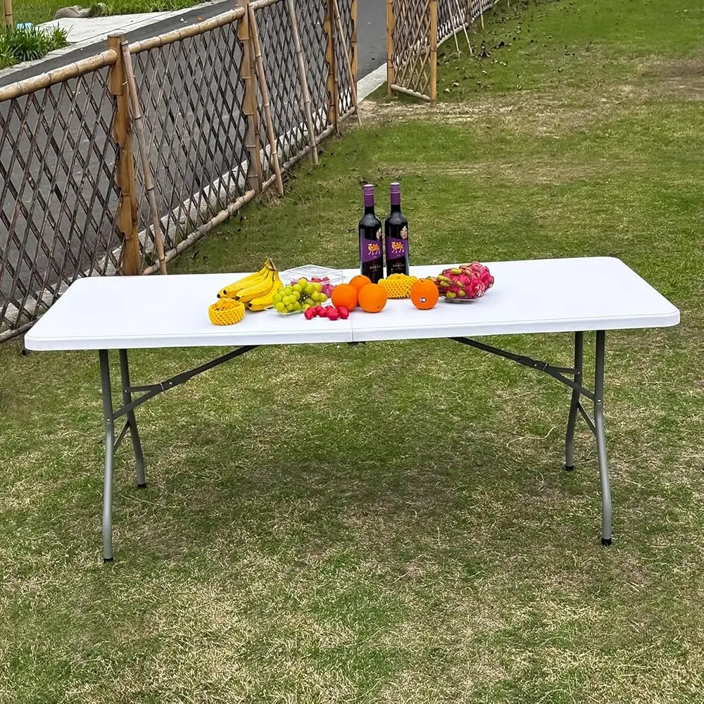 6 Ft Folding Table Portable Heavy Duty Plastic Utility Table for Events
