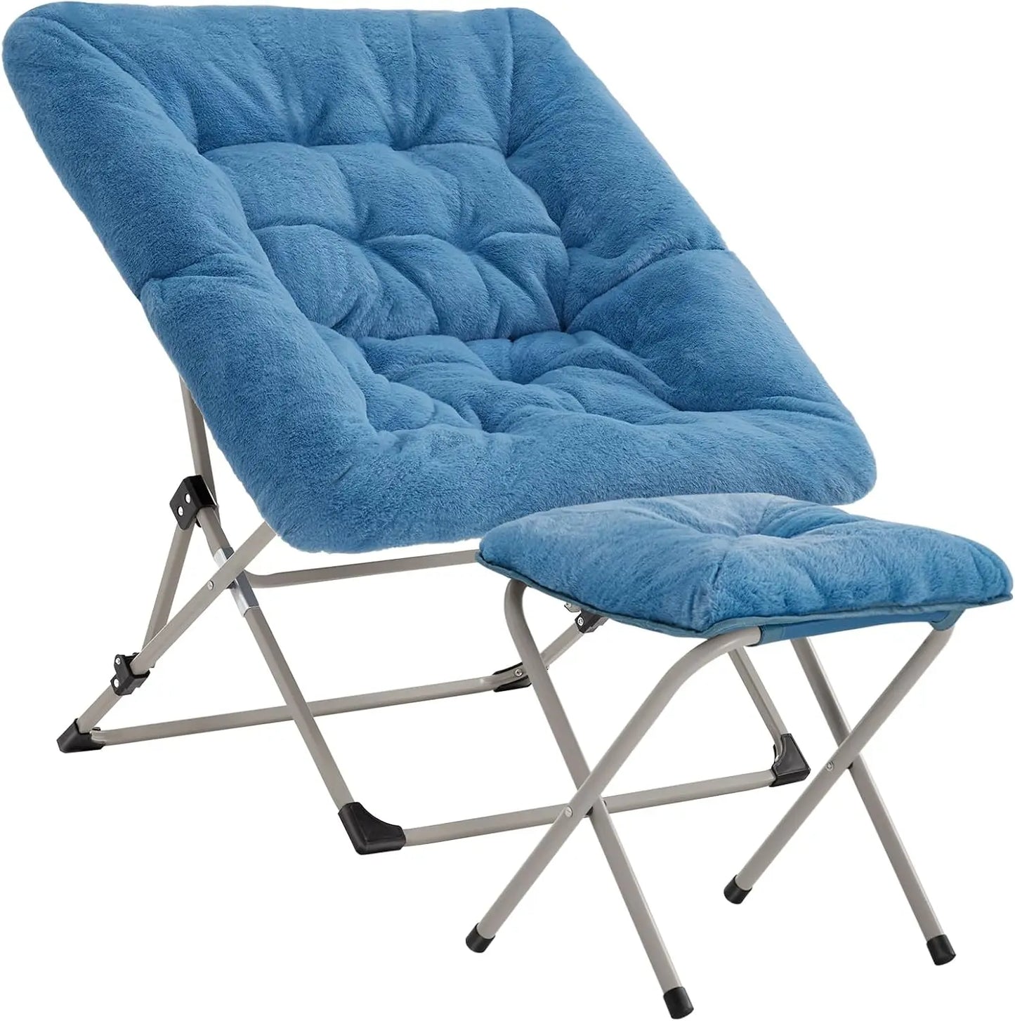 Comfy Faux Fur Folding Lounge Chair for Bedroom Living Room Dorms
