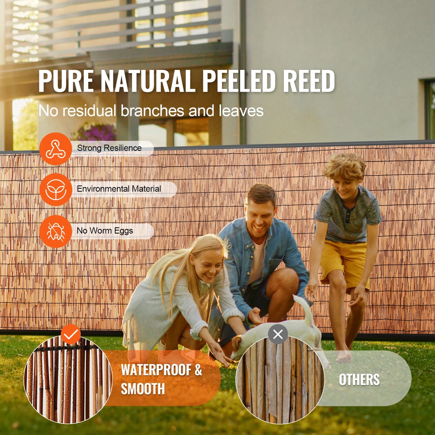 Natural Reed Fencing Roll 3.3ft x 13.3ft Outdoor Privacy Screen