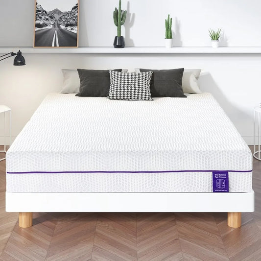 Ljustra 8 Inch Queen Lavender Flippable Gel Memory Foam Mattress