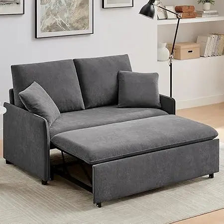 55 Inch Convertible Sleeper Sofa Bed Adjustable Backrest Futon Couch