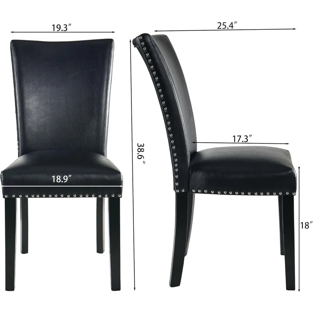 Ljustra Faux Leather Parsons Dining Chairs Set of 2 Modern Kitchen Chairs