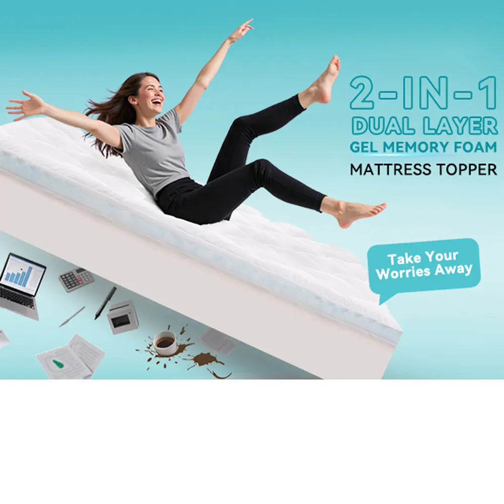 Ljustra Queen Memory Foam Mattress Topper Support Back Pain CertiPUR-US