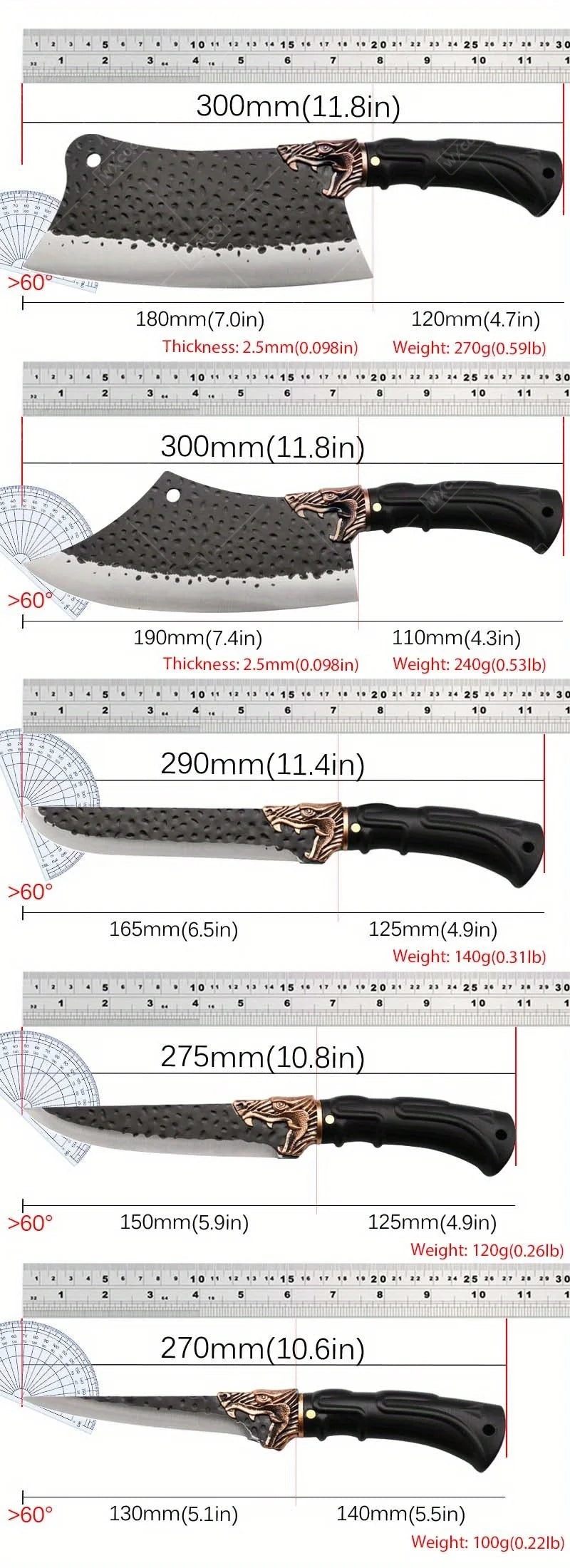 8PC Professional Kitchen Chef Knife Set Stainless Steel Cooking Cutting Tools