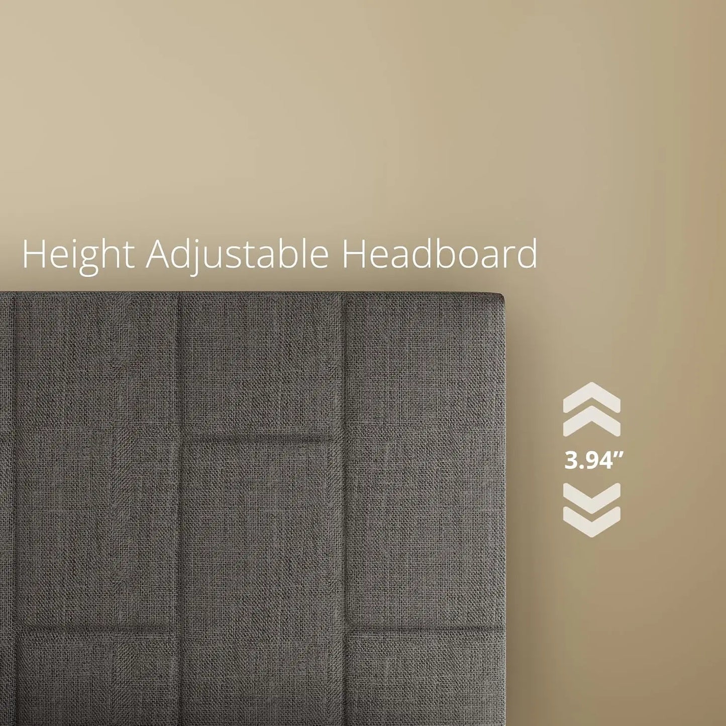 Twin XL Upholstered Bed Frame with Headboard Modern Platform Bed