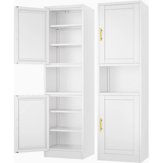 Tall Narrow Storage Cabinet 66.93" H Adjustable Shelves Metal Pantry